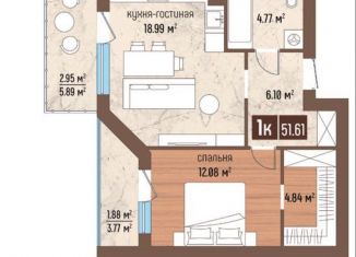 Продажа 1-комнатной квартиры, 51.6 м2, Калининградская область, Ольховая улица, 32к3