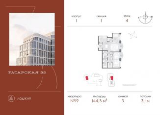 Продаю 3-комнатную квартиру, 144.3 м2, Москва, Большая Татарская улица, 35с6