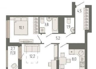 Продается двухкомнатная квартира, 47.4 м2, Екатеринбург, метро Геологическая