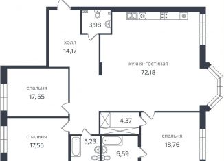 Продается 3-ком. квартира, 160.4 м2, Санкт-Петербург, Петровская коса, 1к2, Петроградский район