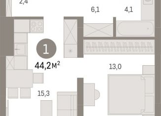 1-ком. квартира на продажу, 44.2 м2, Екатеринбург, Орджоникидзевский район, переулок Ритслянда, 11