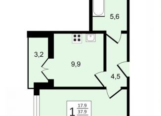 Продается 1-ком. квартира, 39.5 м2, посёлок Отрадное