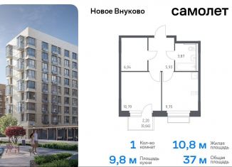 Продаю 1-ком. квартиру, 37 м2, Москва, жилой комплекс Новое Внуково, к28