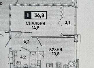 Продам 1-ком. квартиру, 37 м2, Ставрополь, Промышленный район, Российский проспект, 12