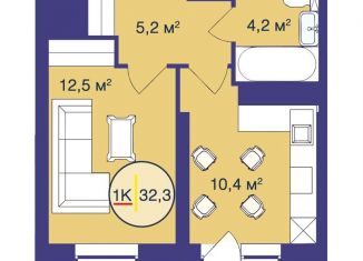 Продается 1-комнатная квартира, 32.3 м2, Тюменская область, Таёжная улица, 2