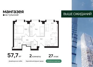 2-комнатная квартира на продажу, 57.7 м2, Москва, Даниловский район, Большая Тульская улица, 10с5