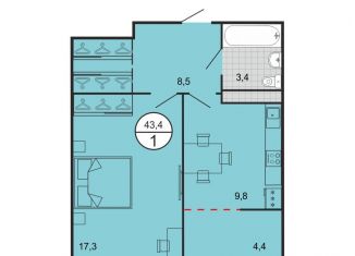 Продается 1-ком. квартира, 43.4 м2, Ставропольский край