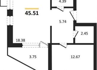 Продажа однокомнатной квартиры, 45.5 м2, Воронеж, Железнодорожный район, набережная Чуева, 7