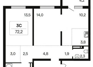 Продается 3-ком. квартира, 72.2 м2, Новосибирск, Игарская улица, 5