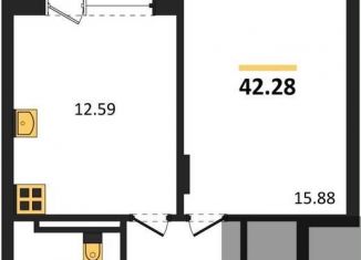 1-ком. квартира на продажу, 42.3 м2, Воронеж, Ленинский проспект, 108А