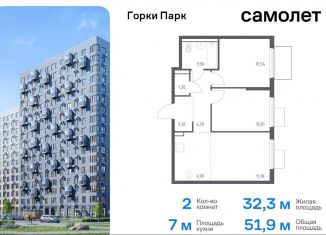 2-ком. квартира на продажу, 51.9 м2, Московская область, жилой комплекс Горки Парк, 6.1