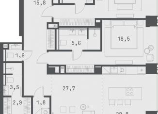 Двухкомнатная квартира на продажу, 120.2 м2, Москва, Садовая-Сухаревская улица, 14с1