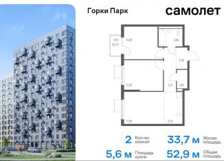 Продажа 2-ком. квартиры, 52.9 м2, Московская область, жилой комплекс Горки Парк, 6.1