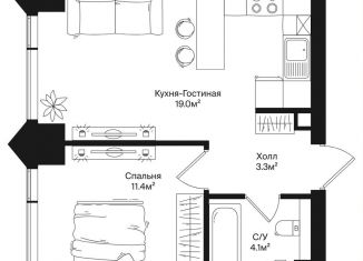 Однокомнатная квартира на продажу, 37.8 м2, Москва, СЗАО, улица Маршала Бирюзова, 1к1