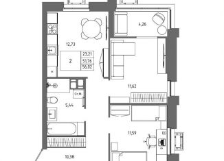 2-ком. квартира на продажу, 56 м2, Волгоград, Дзержинский район