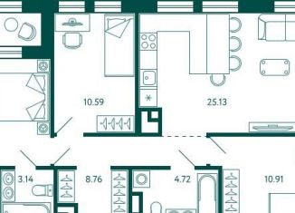 Продаю квартиру свободная планировка, 78.4 м2, Уфа