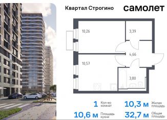 Продажа 1-ком. квартиры, 32.7 м2, Московская область, жилой комплекс Квартал Строгино, к2