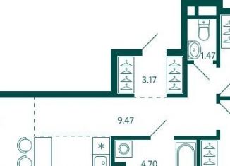 Продается квартира свободная планировка, 60.5 м2, Уфа