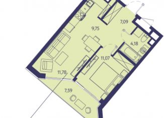 Продается двухкомнатная квартира, 51.5 м2, Крым