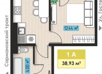 Продаю однокомнатную квартиру, 38.9 м2, Набережные Челны