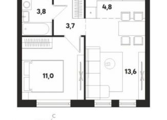 Продам двухкомнатную квартиру, 36.9 м2, деревня Кондратово, улица Парфёнова, 5