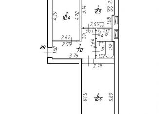 Продажа 2-комнатной квартиры, 46.2 м2, посёлок Шушары, Московское шоссе, 256к8, ЖК Вариант