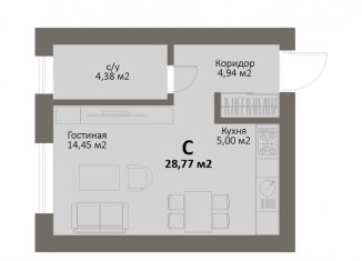 1-ком. квартира на продажу, 28.8 м2, Краснопольское сельское поселение