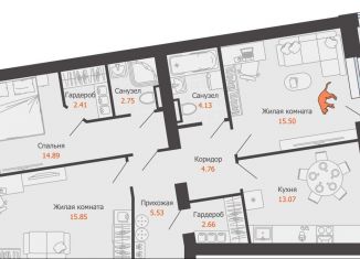 Продажа 3-ком. квартиры, 84 м2, Киров