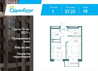 Продажа однокомнатной квартиры, 37.3 м2, Одинцово