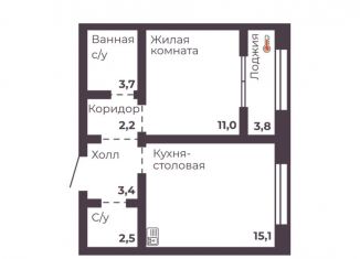 Продам 1-комнатную квартиру, 37.9 м2, Челябинск