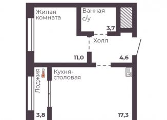 Продам 1-комнатную квартиру, 36.6 м2, Челябинск