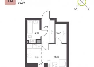 Продажа квартиры студии, 30.9 м2, Екатеринбург, метро Чкаловская