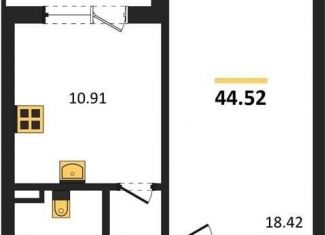 Продаю однокомнатную квартиру, 44.5 м2, Воронеж, Центральный район