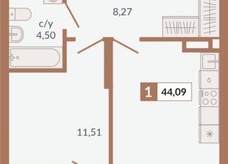 Продается 1-ком. квартира, 44.1 м2, Свердловская область