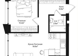 Однокомнатная квартира на продажу, 36.3 м2, Москва, станция Зорге, улица Маршала Бирюзова, 1к1