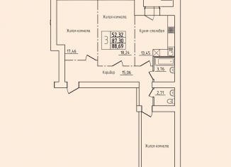 Продам 3-ком. квартиру, 88.7 м2, Архангельская область, проспект Труда, 76