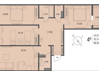 Продается трехкомнатная квартира, 92.6 м2, Воронеж, Ленинский район