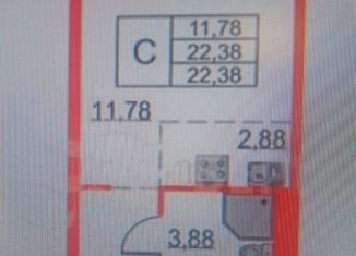 Квартира на продажу студия, 22.5 м2, Мурино, улица Шоссе в Лаврики, 95