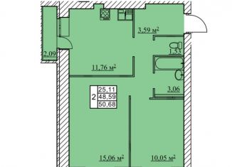 Продам 2-ком. квартиру, 50.7 м2, посёлок Красный Бор