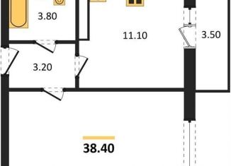 Продаю однокомнатную квартиру, 38.4 м2, посёлок Отрадное