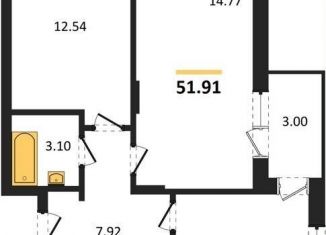 2-ком. квартира на продажу, 51.9 м2, Воронеж, Советский район