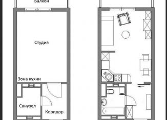 Продажа квартиры студии, 17.8 м2, Москва, Снайперская улица, 7, район Вешняки