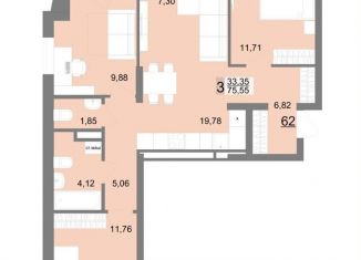 Продается 3-ком. квартира, 75.6 м2, Екатеринбург, метро Чкаловская, Тенистая улица, 8с4