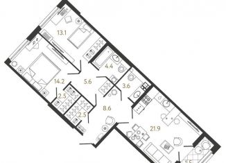 Продается 2-ком. квартира, 76.4 м2, Санкт-Петербург, Центральный район, Миргородская улица, 1