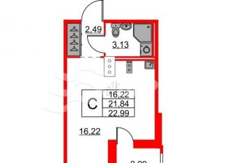 Продам квартиру студию, 23 м2, Мурино, улица Шувалова, 33/35