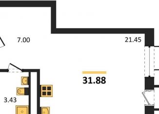 Квартира на продажу студия, 31.9 м2, Воронежская область, набережная Чуева, 7