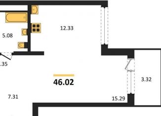 Однокомнатная квартира на продажу, 46 м2, Воронеж, Железнодорожный район, набережная Чуева, 7