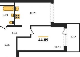 Продается 1-ком. квартира, 44.9 м2, Воронеж, Железнодорожный район, набережная Чуева, 7