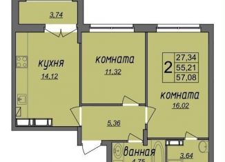 Продаю 2-ком. квартиру, 57.1 м2, Муром, Колхозная улица, 24