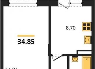 1-комнатная квартира на продажу, 34.8 м2, Воронеж